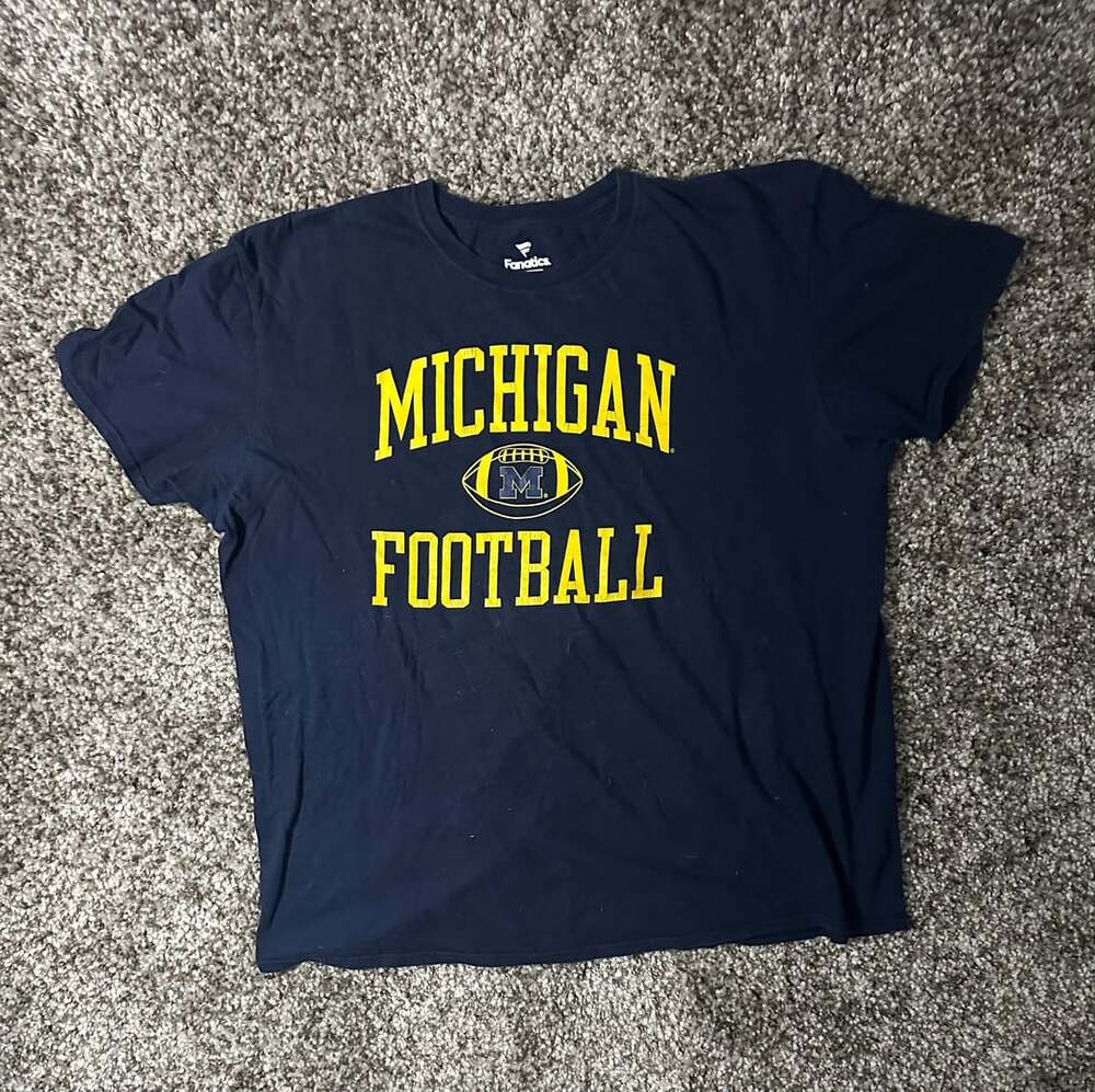 Fanatics Michigan Wolverines Football T-Shirt Size 2XL Navy